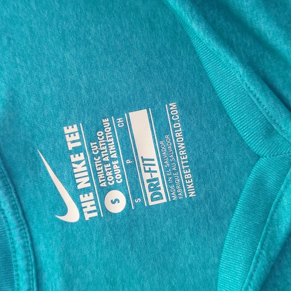 Nike Womens Dri Fit bleu V-Neck T-shirt S - Picture 3 of 3